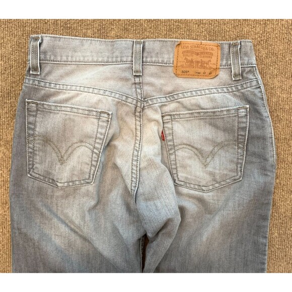 Levis 505 Jeans Womens 14 (27x27) Mid Rise Straight Leg Gray Wash 90s Denim - Picture 7 of 9